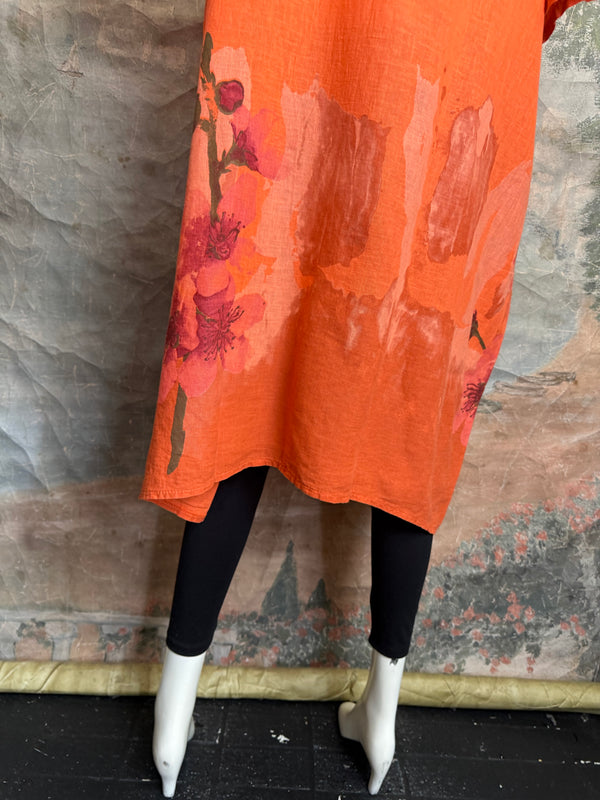 90847B Painters Garden Dress-Orange