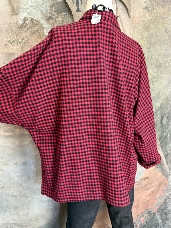 2500-2165 Small Check Big Shirt-Ruby