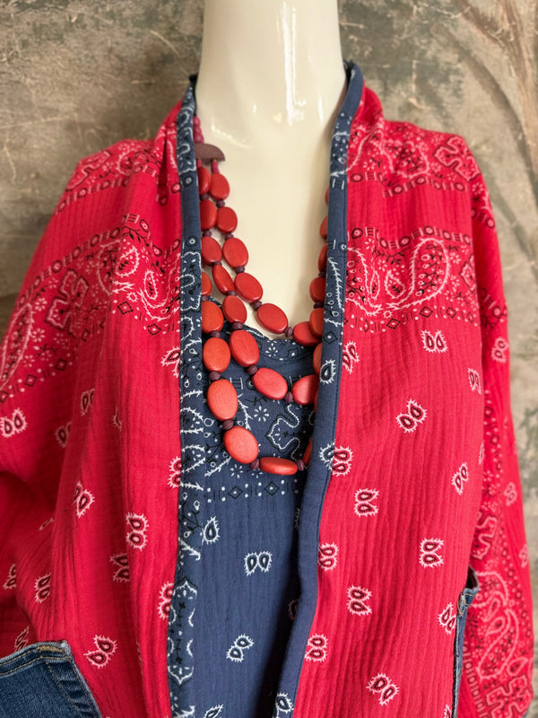 5756 Bandana Mix Cardigan