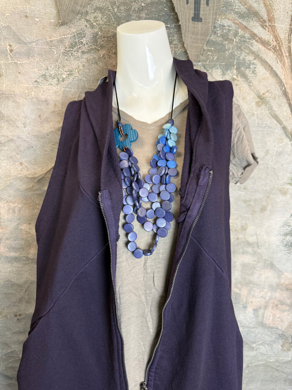 2626AU Zip Hoodie Vest-Purple