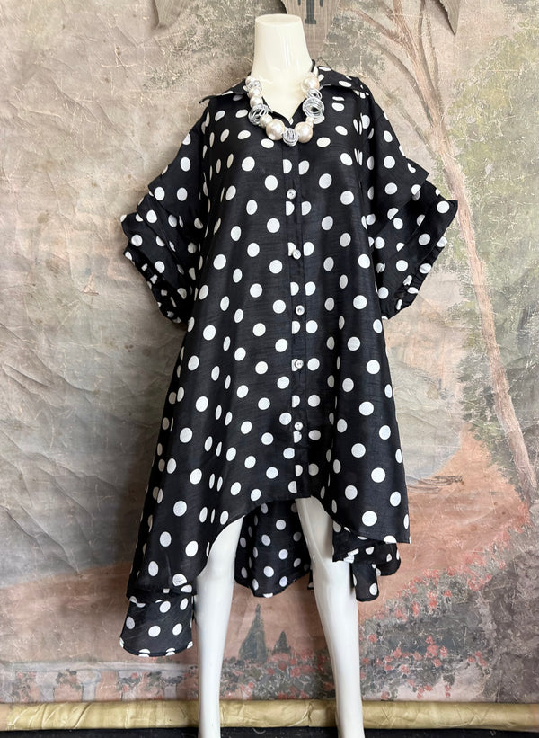 AD26-01 The High-Low Echo Dress-Paris Polka