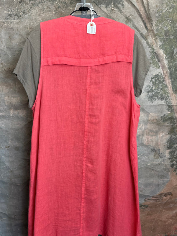 MP-HLT679 Long Open Vest-Grapefruit