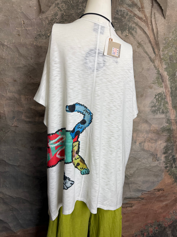 T1640K Vneck Dolman Top-FiFi Fluff