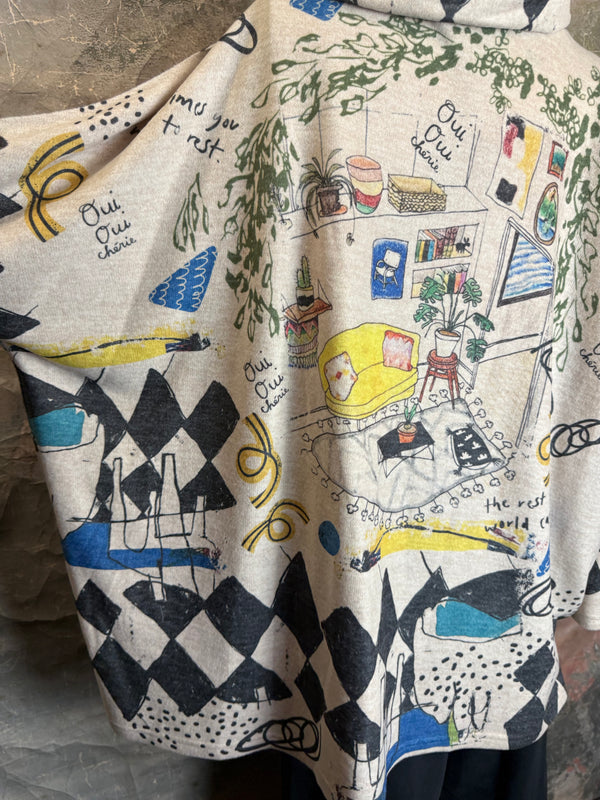 T1097 Cowlneck Dolman Slv Top