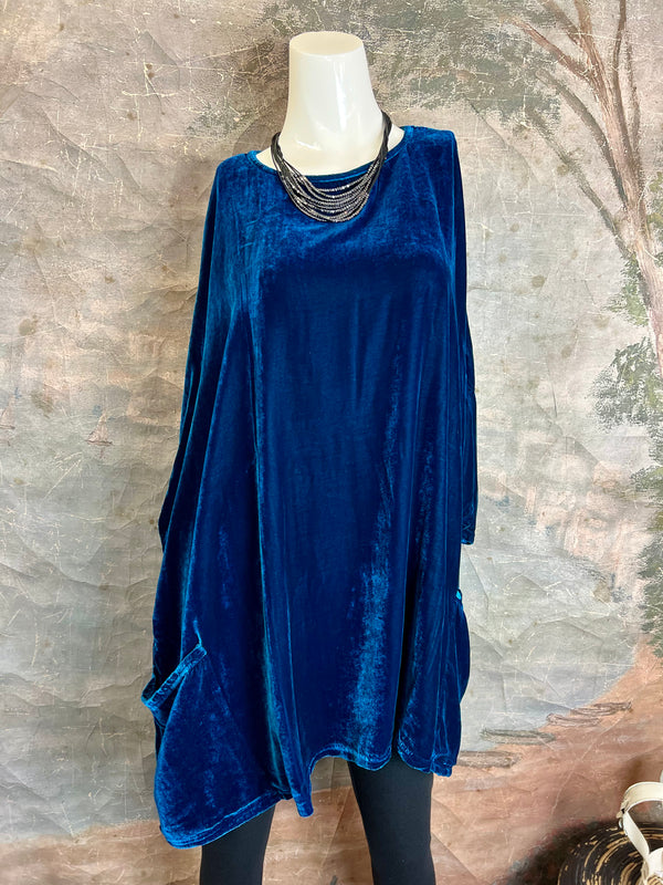 6024 CUTLOOSE Velvet 2 Pkt Top-undersea