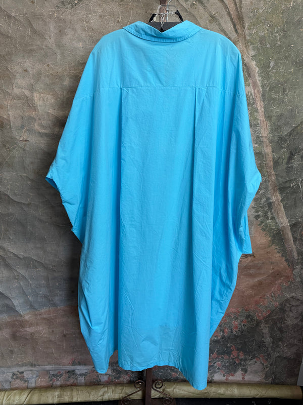 91750 Oversized Shirt Jacket-Turq Blue