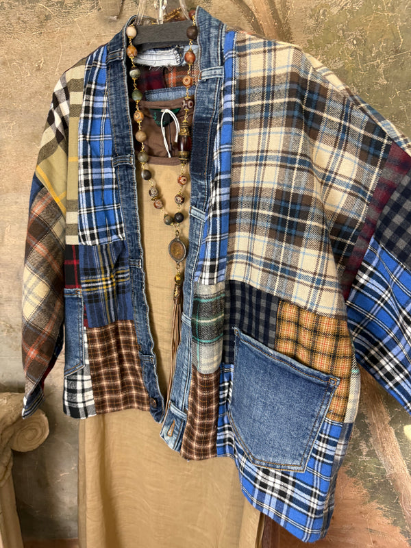 5573 Lodge Flannel Cardigan-Mix D