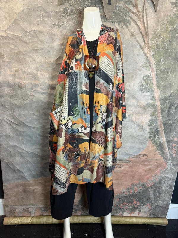 C103 Brushed Hooded Duster