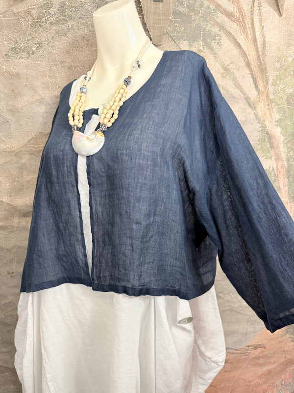 MP-MT348 Bolero With Button-Navy