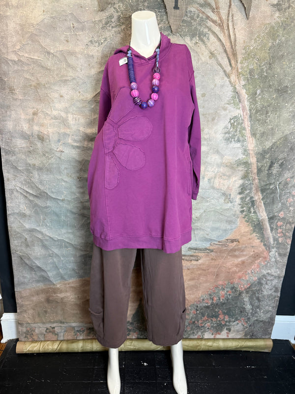 A2994202 Long/Slv Flower Tee-Plum