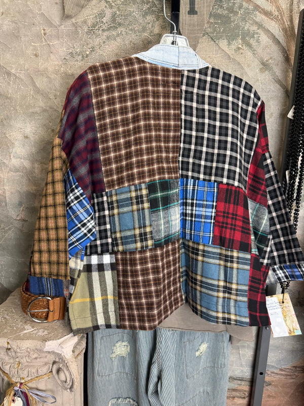 5573 Lodge Flannel Cardigan-Mix C