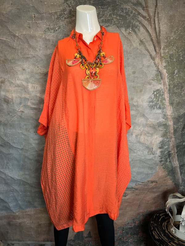 6513 O'Size Kimono Tunic/Dress-Tabasco
