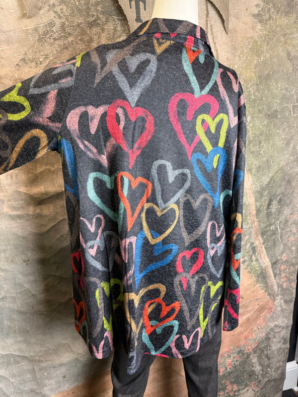 25842 Whimsy Chic Hearts Zipup Jacket