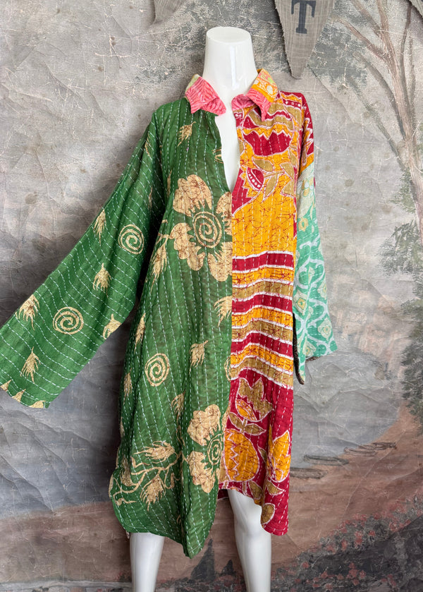 1013w Long Kurta Shirt Dress-Abby