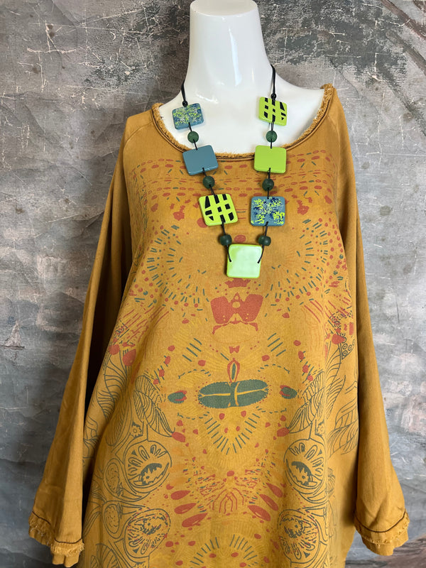 TBG Artdeco Sweatshirt Dress-YEllow