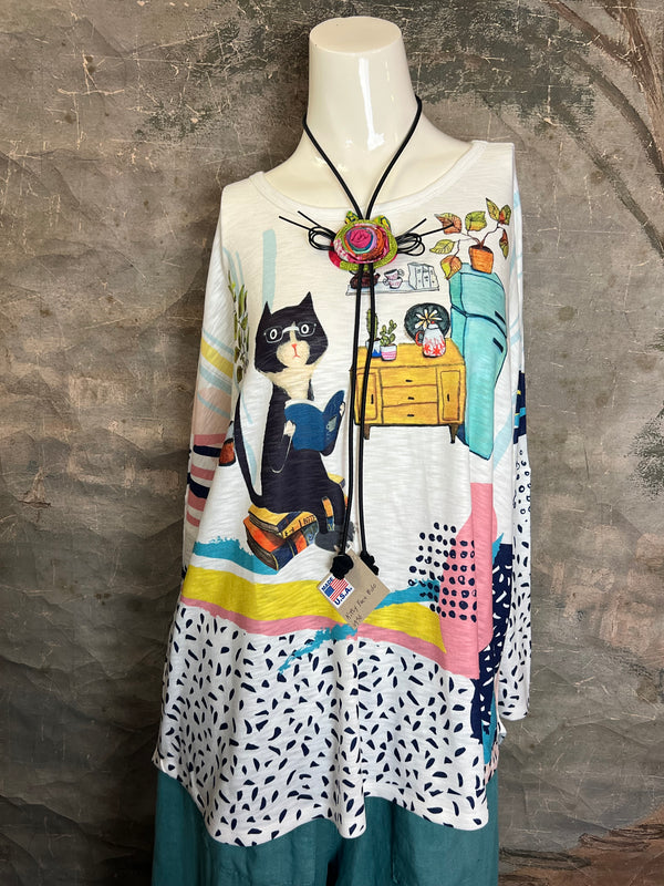 N136 Kitty Face Bolo Necklace-Multi