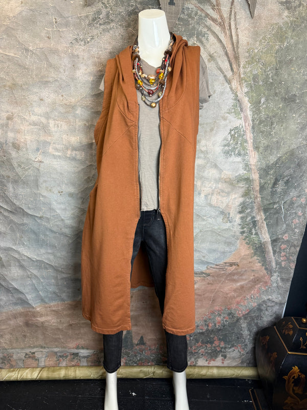 2626AU Zip Hoodie Vest-Ginger