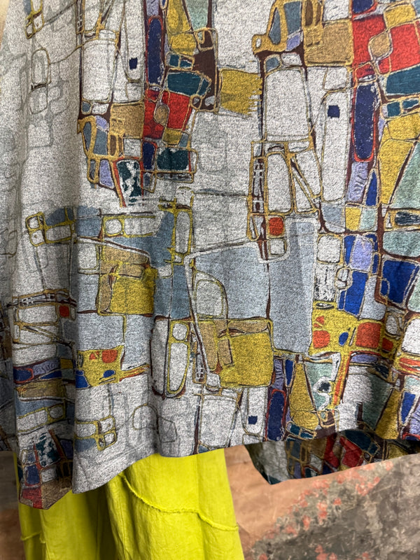 T721T Oversized Dolman Slv Top-Mapped In Color
