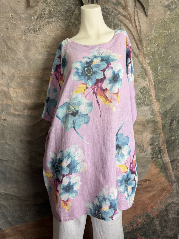 91266A Art to Wear Flower Shirt-Lilac