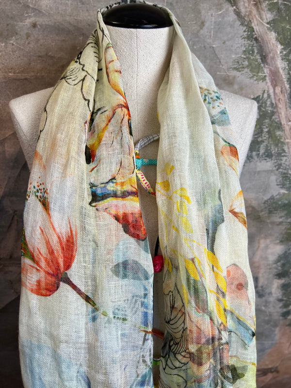 1.21 Poetic Linen Scarfs- #19 Jewels