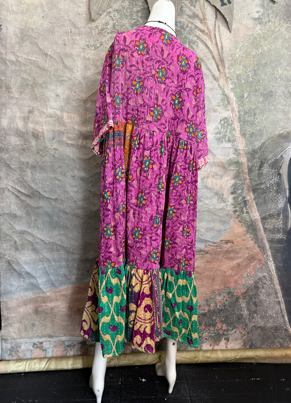 1027w Kantha Arts Tiered Dress-Mix 9