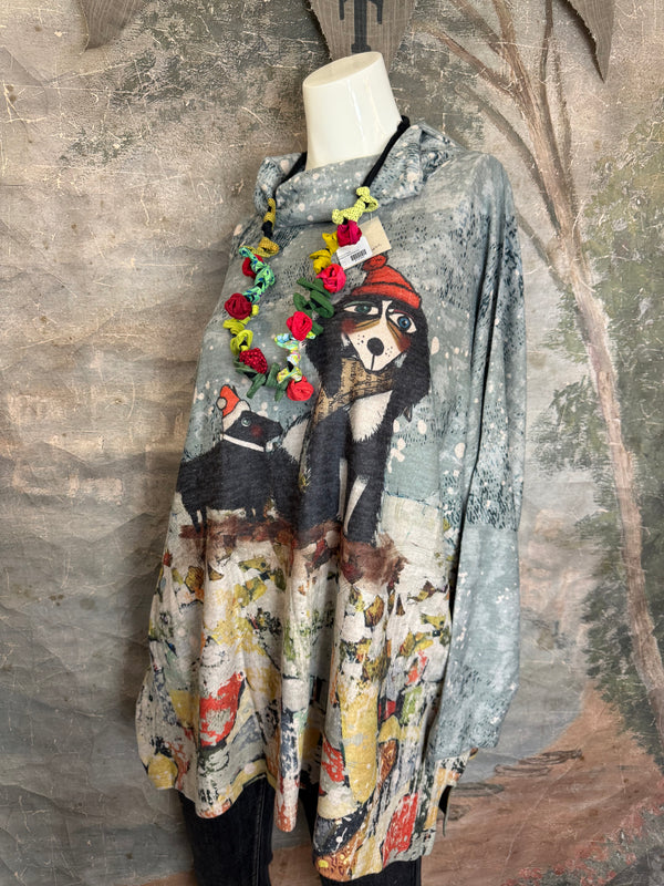 T1097 Cowlneck Dolman Slv Top-Jolly Buddy