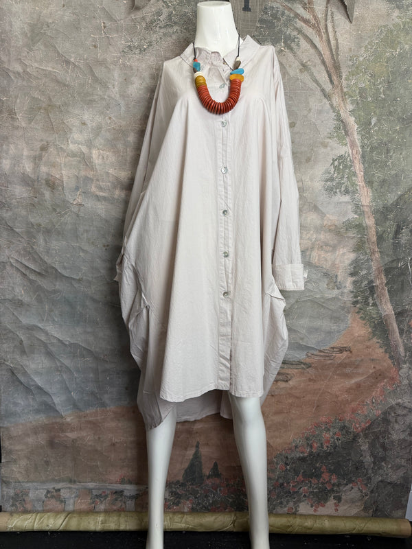 91750 Oversized Shirt Jacket-Beige