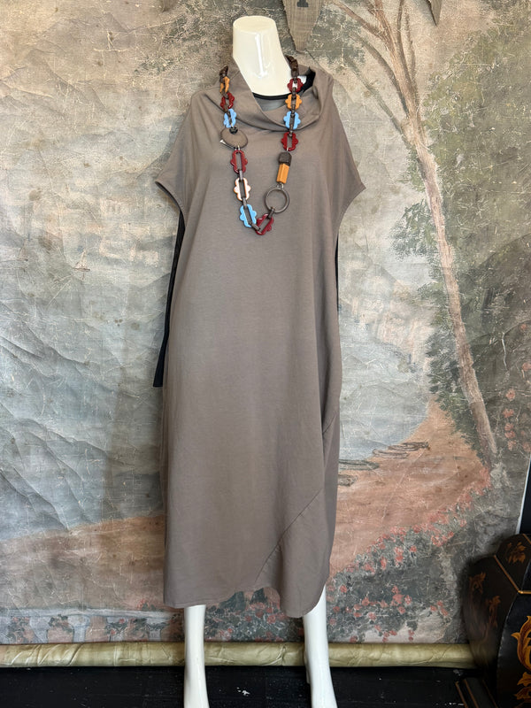 92009 Cocoon Sweatshirt Dress-Mocha