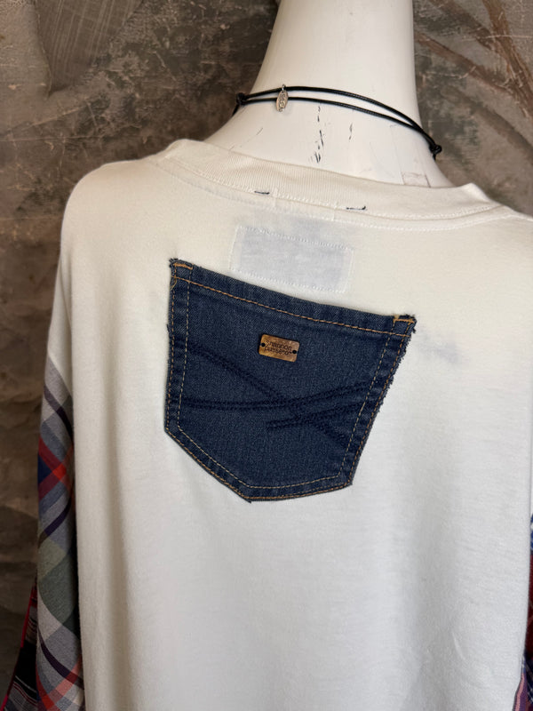 5576 Flannel Band Tee Topper-B