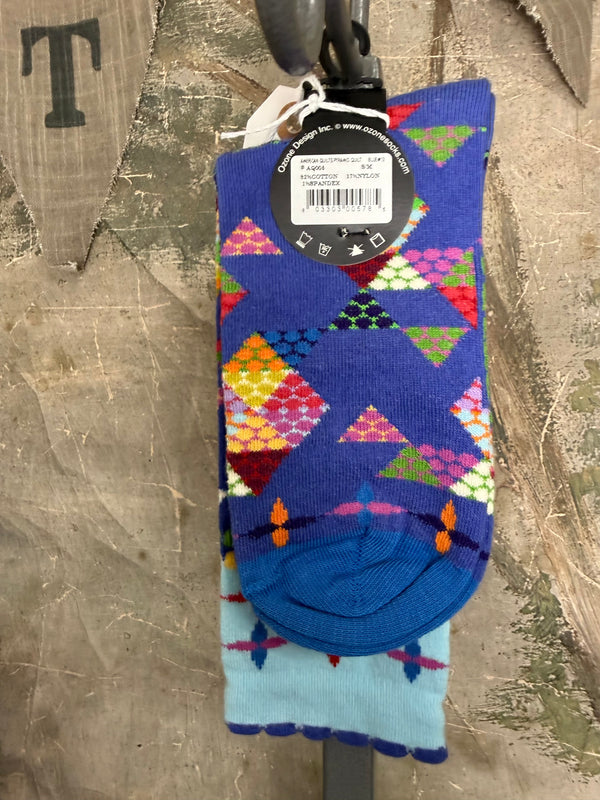 WW13 American Quilt Socks-violet hues