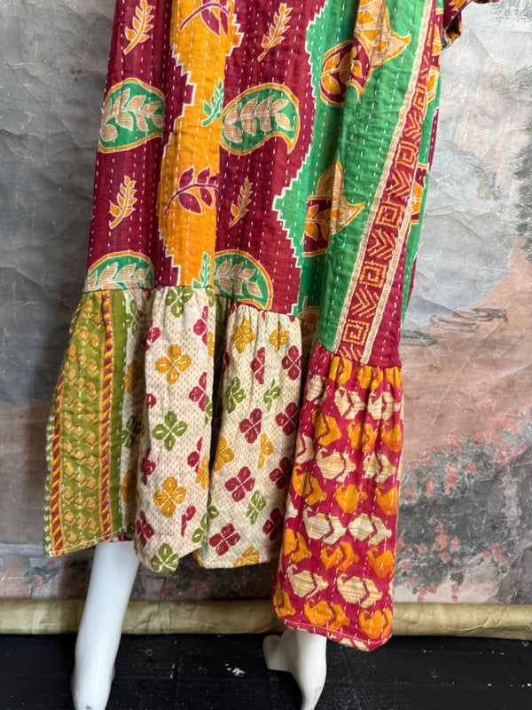 1027w Kantha Arts Tiered Dress-Mix 8