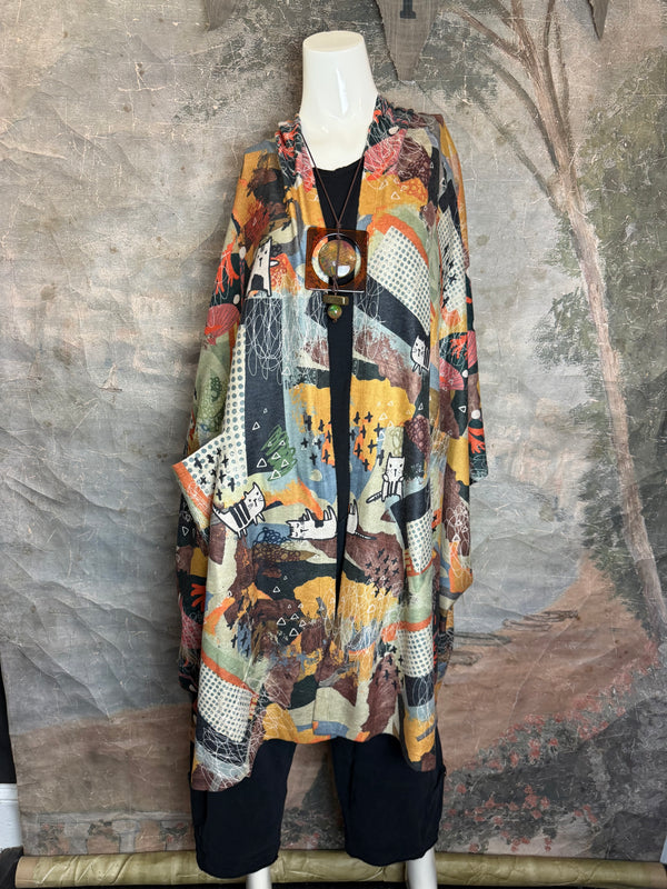 C103 Brushed Hooded Duster