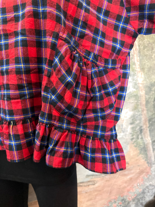 5430 Plaid Ruffle Top