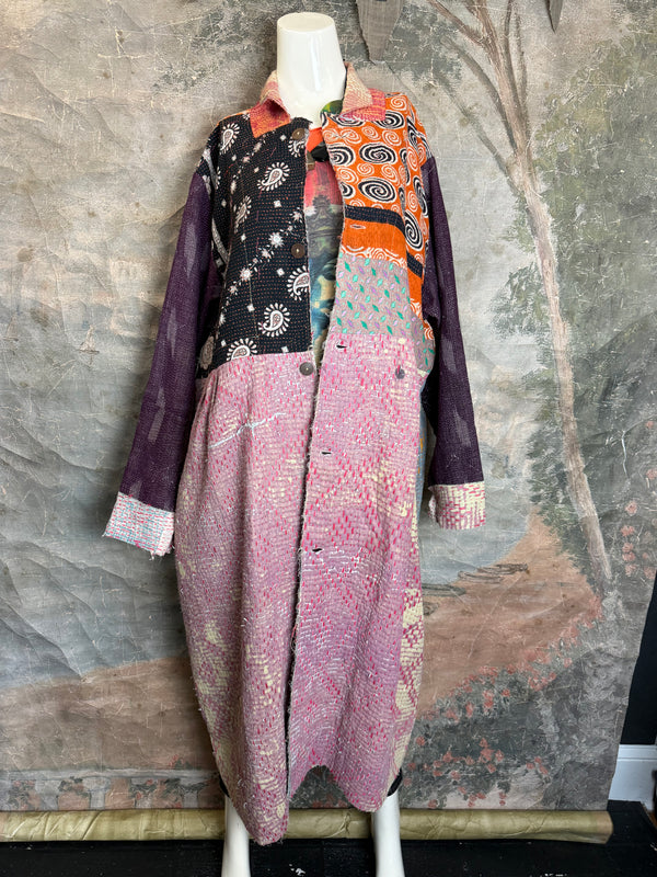 JG-183 Kantha Sunrise Coat-MIX 5