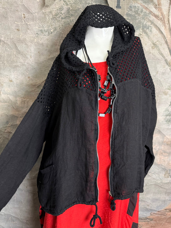 92076 Mix Net Jacket-Black