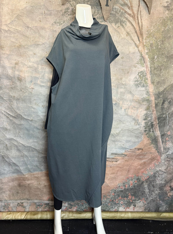 92009 Cocoon Sweatshirt Dress-Charcoal