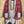 Load image into Gallery viewer, Burgundy bandana print short kimono with denim pocket accents, layered over white top and blue denim skirt with bead nec - 5

