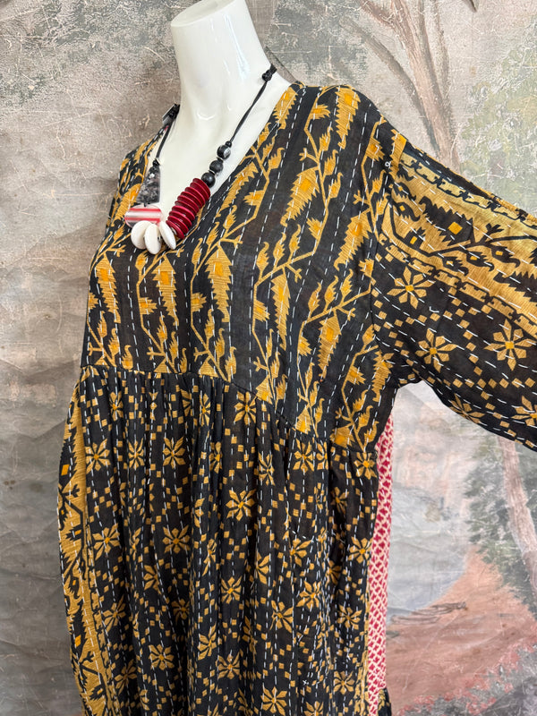 1027w Kantha Arts Tiered Dress-Mix 3