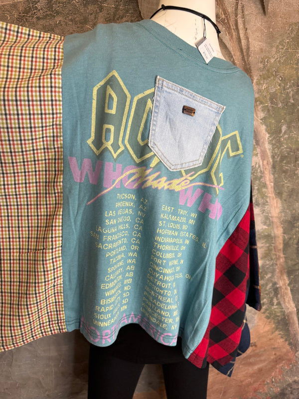 5576 Flannel Band Tees-Mix 2