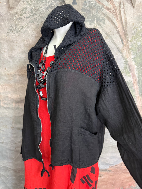 92076 Mix Net Jacket-Black