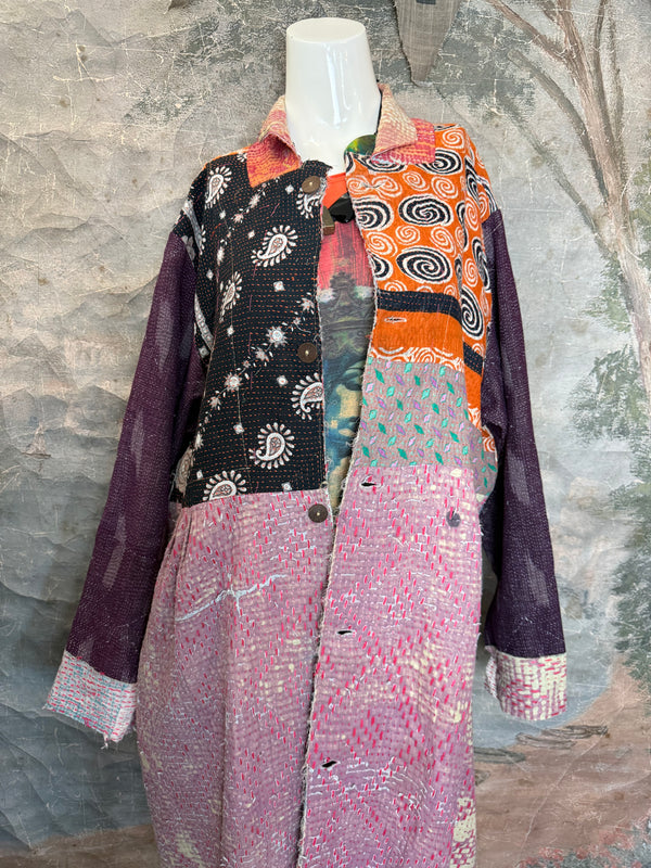 JG-183 Kantha Sunrise Coat-MIX 5