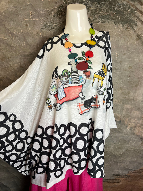T1369K White Knit Whimsy Top-Pawty Bath