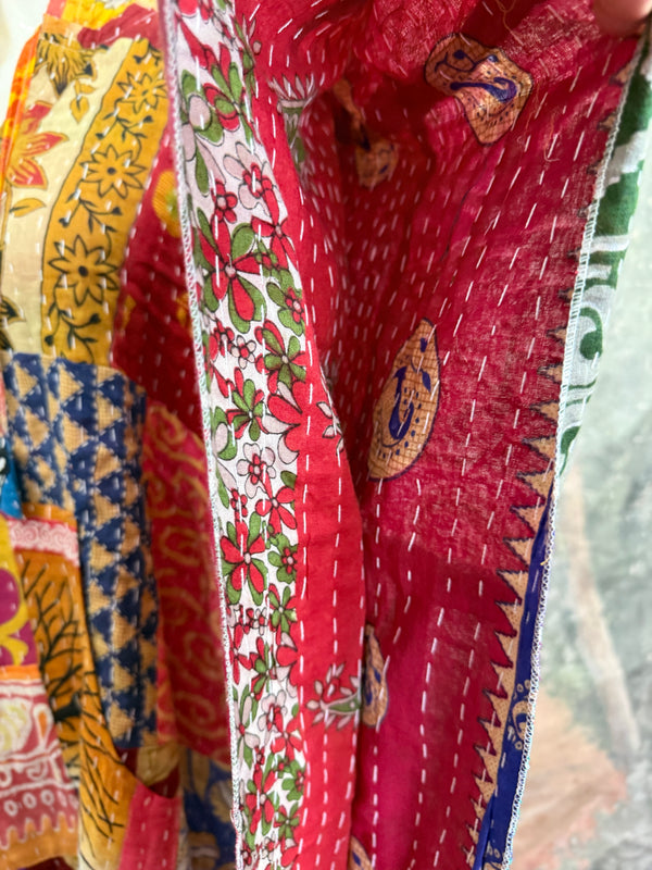 1012w Kantha Poncho Hoodie Dress-3