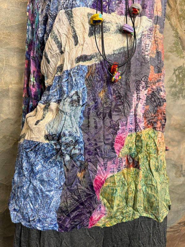 25603 Crinkle Tunic Top-Purple