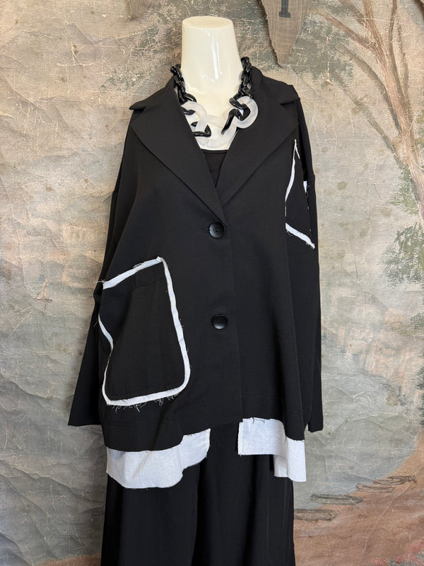 69583 Chic Blazer Jacket W/Trim