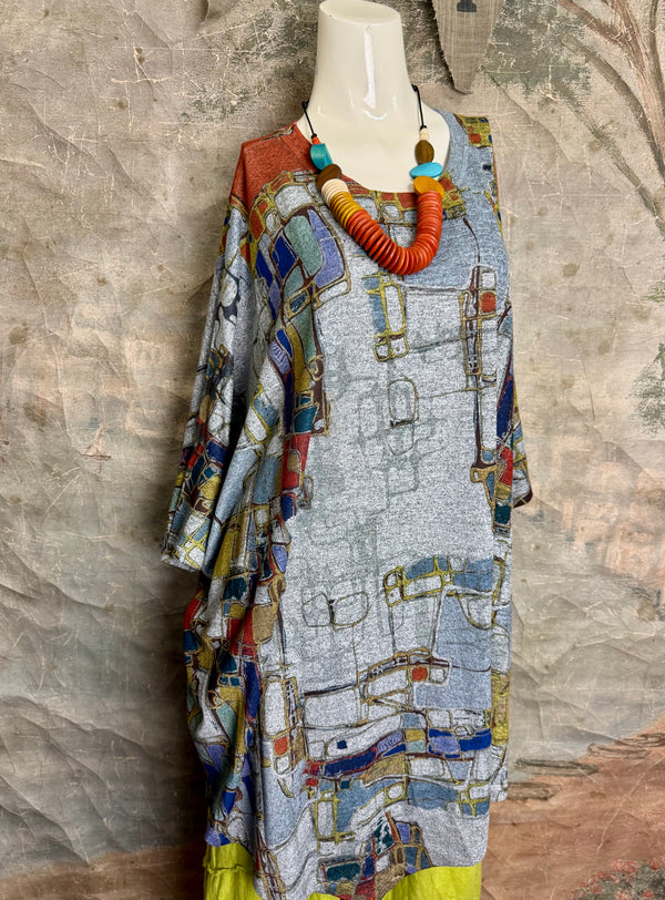 T721T Oversized Dolman Slv Top-Mapped In Color