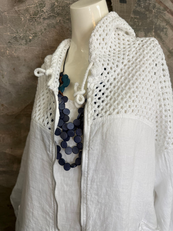 92076 Mix Net Jacket-White