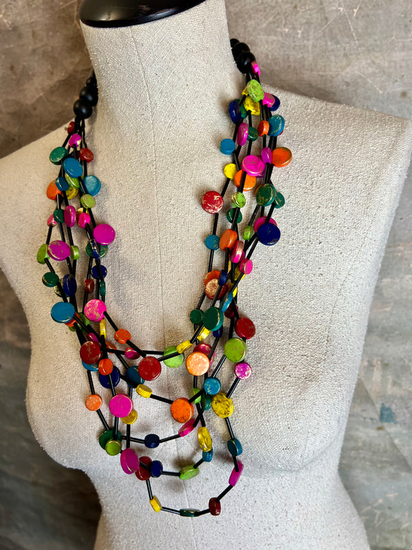 NT228A Multi Seed Beads Necklace