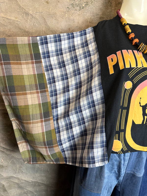 5576 Flannel Band Tee Topper-E