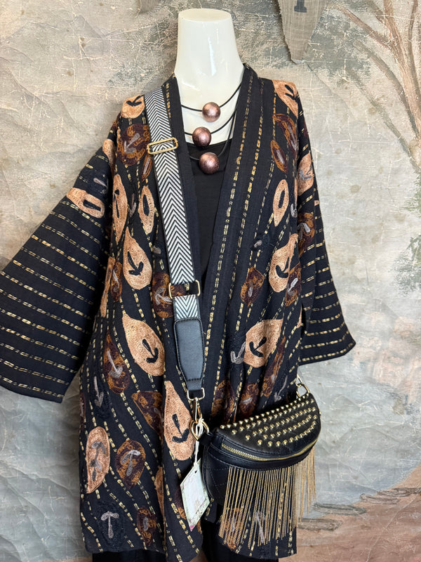 ANU 19828 Embroidered Duster JKT-Fudge